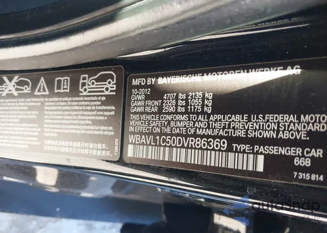 2013 BMW X1 xDrive28I from USA, damaged, VIN WBAVL1C50DVR86369